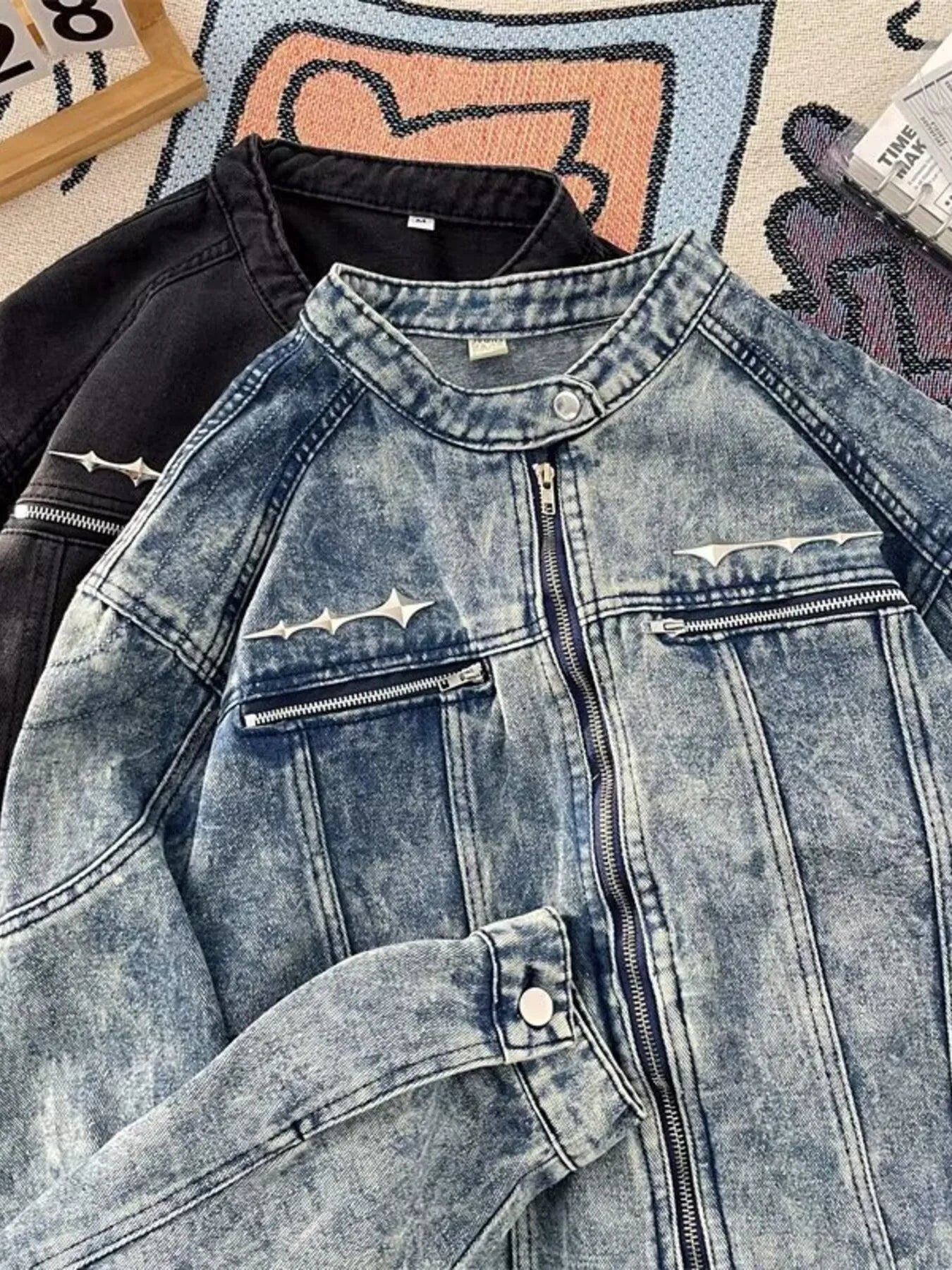 Men's Zip Up Denim Jacket - Farnelli