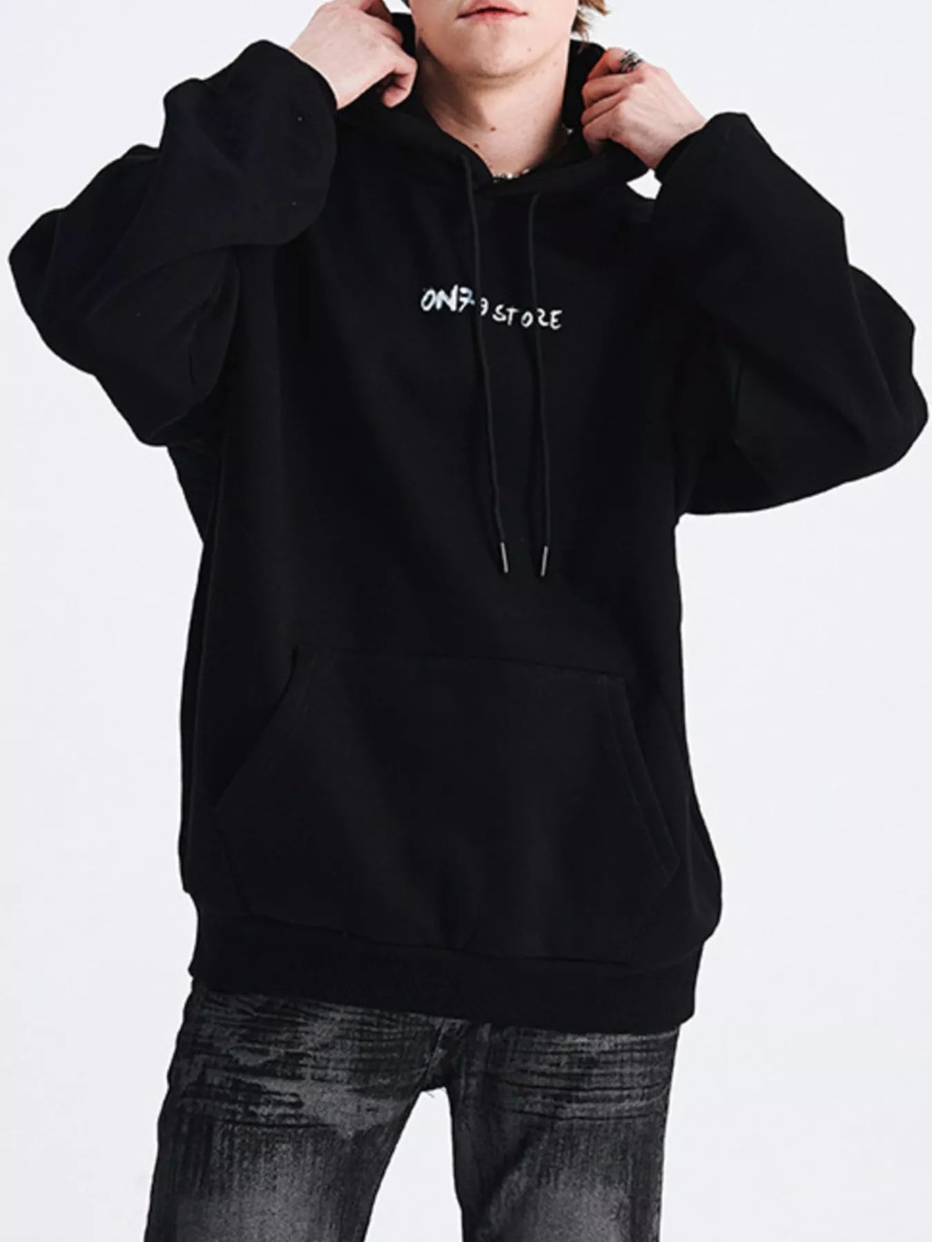 Men's Drop Shoulder Drawstring Hoodie - Farnelli