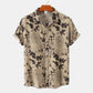 Men's Plus Size Floral Print Short Sleeve Button Down Shirt - Farnelli