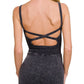 Zenana Washed Sports Romper With Removable Bra Pad - Farnelli