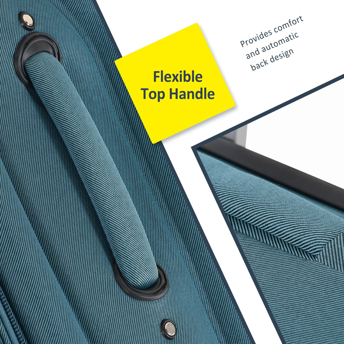 HouseOfZazla expandable softside luggage 3-piece set with spinner wheels in multiple colors