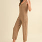 MABLE Sleeveless Knit Crop Jumpsuit with Pockets - Farnelli