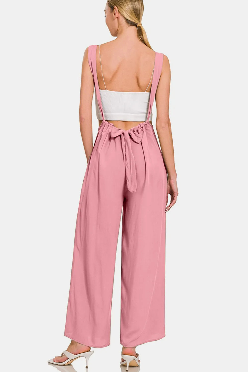 Zenana Pocketed Wide Strap Wide Leg Overalls - Farnelli
