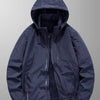 Men's Plus Size Casual Hooded Windproof Outdoor Jacket - Dark Blue