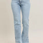Judy Blue Full Size Tummy Control Vintage Wash Side Slit Slim Boot Jeans Plus Size - Farnelli