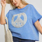 Umgee Full Size Mineral Wash T-Shirt with Lace Applique Plus Size - Farnelli