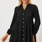 Ruffled Button Up Long Sleeve Tiered Shirt - Farnelli