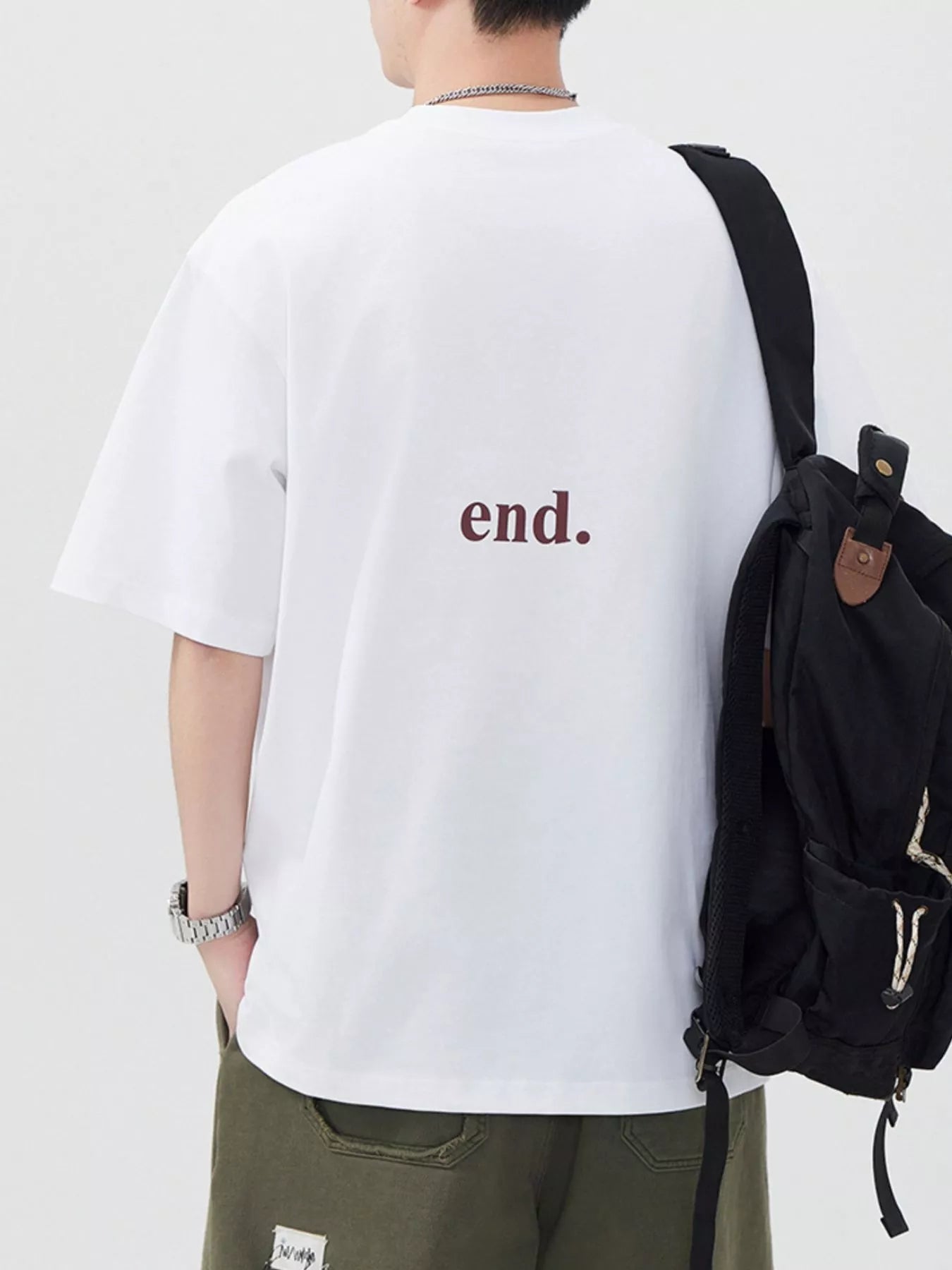 Men's Plus Size Letter Round Neck Short Sleeve T-Shirt - Farnelli