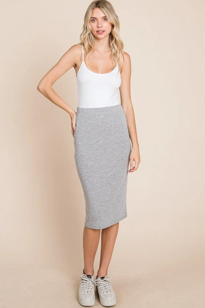 BOMBOM Elastic Waist Pencil Skirt - Farnelli