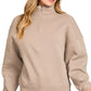 Zenana Fleece High Neck Half Zip Sweatshirt - Farnelli