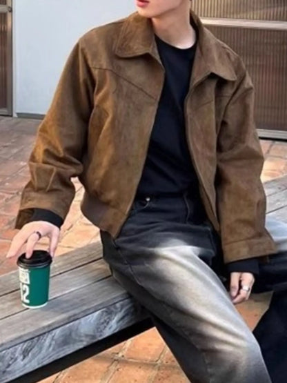 Men's Plus Size Zip Up Long Sleeve Jacket - Farnelli