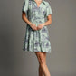 Umgee Full Size Landscape Print Collared Mini Dress Plus Size - Farnelli
