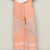 POL Drawstring Elastic Waistband Wide-Leg Pants - CORAL ORANGE