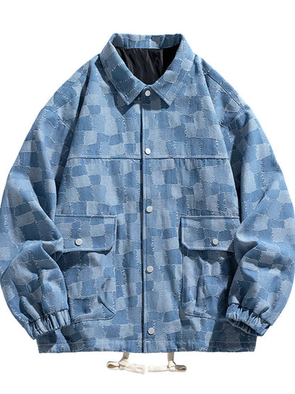 Men's Full Size Snap Down Denim Jacket Plus Size - Farnelli