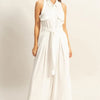 HYFVE Sleeveless Tie Waist Wide Leg Jumpsuit - White