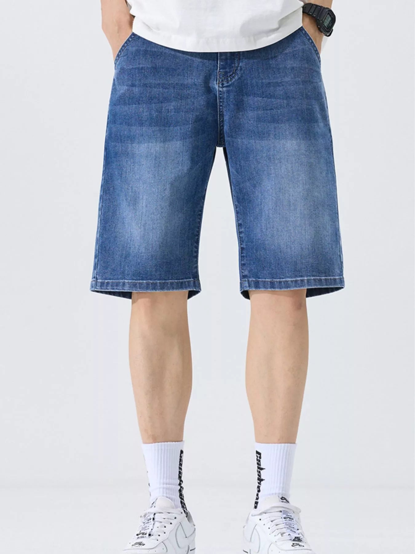 Men's Washed Loose Fit Denim Shorts - Farnelli