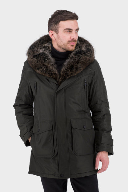 Men's Genuine Fur Trim Parka