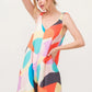 And The Why Tied Shoulder Straps Wide-Leg Geo Print Jumpsuit - Farnelli