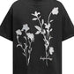 Men's Flower Pearl Detail Oversized Short Sleeve T-Shirt - Farnelli