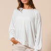 BiBi Loop Terry Pull Over With Cut Edge Band - IVORY