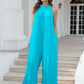 Double Take Full Size Tie Back Cutout Sleeveless Jumpsuit - Farnelli