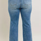 Judy Blue Full Size High Waist Vintage Wash Front Seam & Slit Straight Plus Size - Farnelli