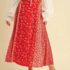 Aemi + Co Floral Elastic Waist Maxi Skirt - Red