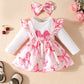 Children's Bowknot Print Ruffle Trim 3 Piece Set - Farnelli