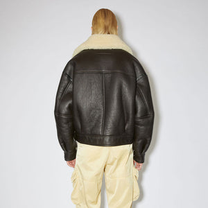 Women’s Dark Brown RAF Aviator Sheepskin Shearling Leather Jacket