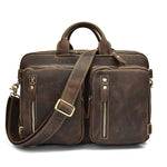Classy Leather Bags Dublin leather backpack briefcase 2-in-1 in brown leather with adjustable straps