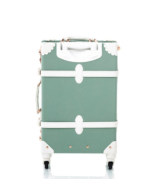 COTRUNKAGE Riviera Carry-On luggage with hard shell exterior, black color, and four spinner wheels for easy travel.
