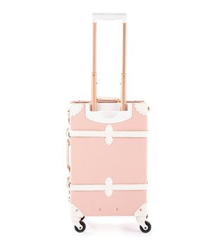 COTRUNKAGE Botanica Carry-on luggage with embossed pink floral design, compact and lightweight for travel.