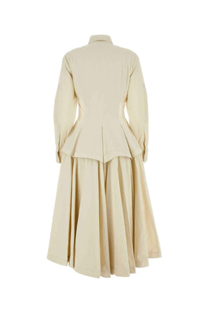 Bottega Veneta Women Sand Cotton Blend Shirt Dress