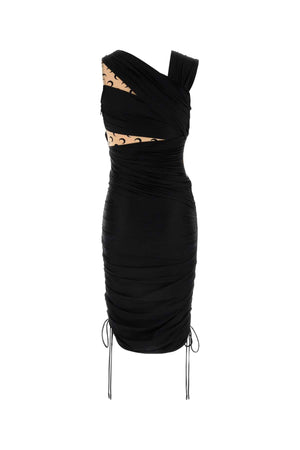 Marine Serre Women Black Stretch Nylon Dress