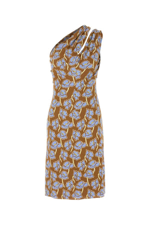 Versace Women Printed Stretch Crepe One-Shoulder Dress