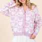 Mittoshop Checkered Heart Button Down Cardigan - Farnelli