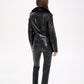 Genuine Mink Fur Embossed Leather Jacket