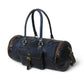 Blue premium duffle bag from Classy Leather Bags with sturdy handles and spacious interior for travel or gym use.