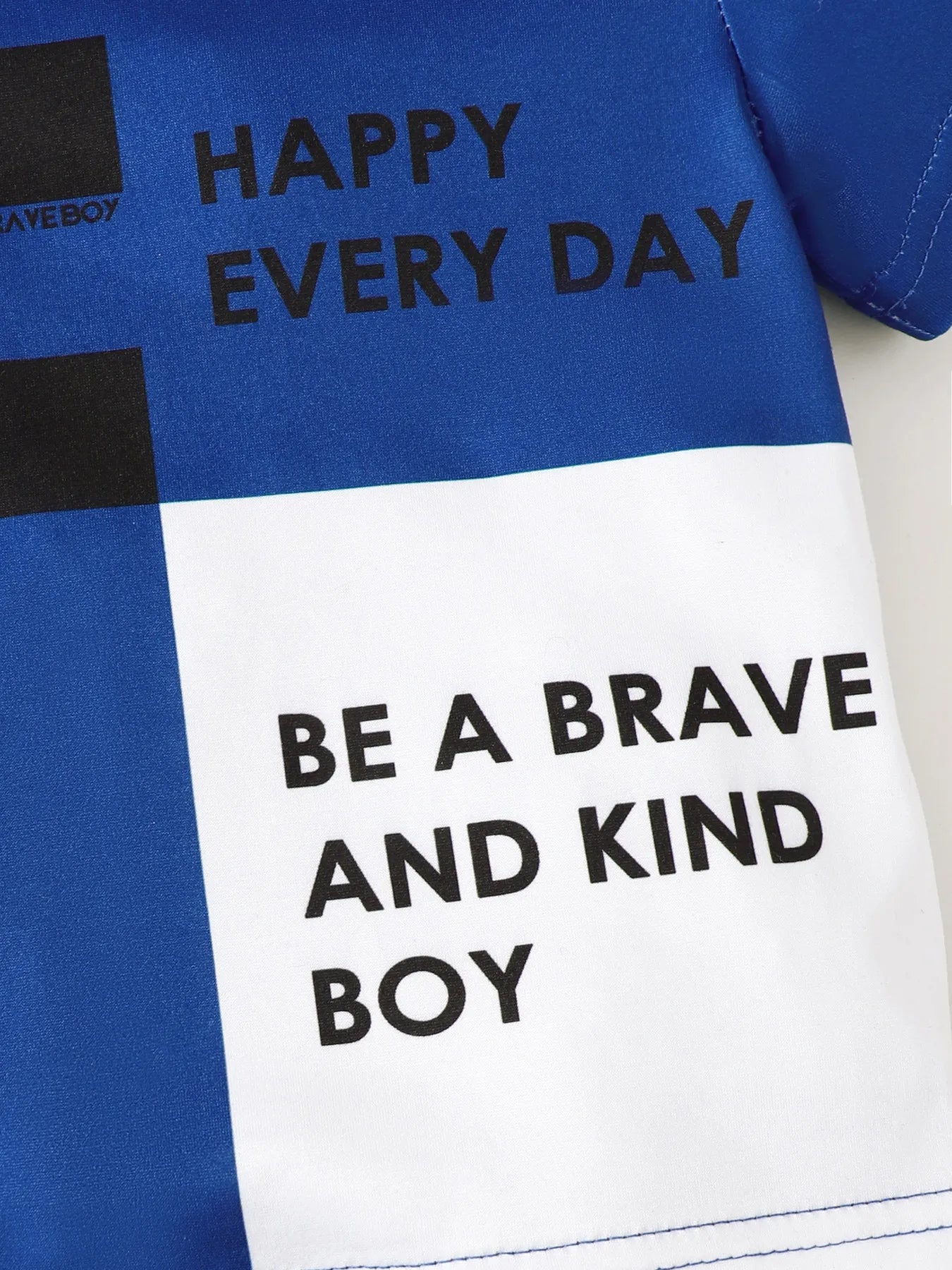 Children's Letter Round Neck Top and Denim Shorts Set - Farnelli