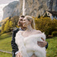 Ivory / White Fur Shawl (Butterfly Ivy03)