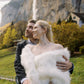 Ivory / White Fur Shawl (Butterfly Ivy03)