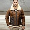 Men 2022 B6 RAF Flight Shearling Sheepskin Leather Jacket - -