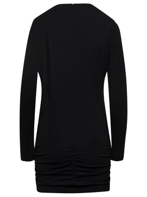 Versace Women Black Fitted Minidress With Cut-Out Detail In Viscose Woman