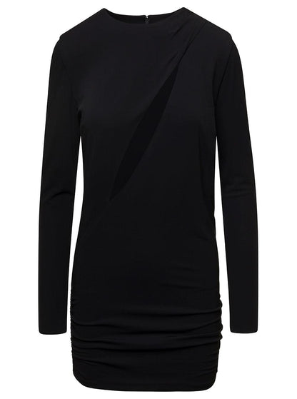 Versace Women Black Fitted Minidress With Cut-Out Detail In Viscose Woman