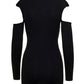 Coperni Women Mini Black Dress With Mock Neck And Twisted Cut-Out In Wool Woman