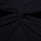 Coperni Women Mini Black Dress With Mock Neck And Twisted Cut-Out In Wool Woman