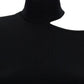Ferragamo Women Midi Black Dress With Cut-Out And Long Sleeve In Viscose Blend Woman