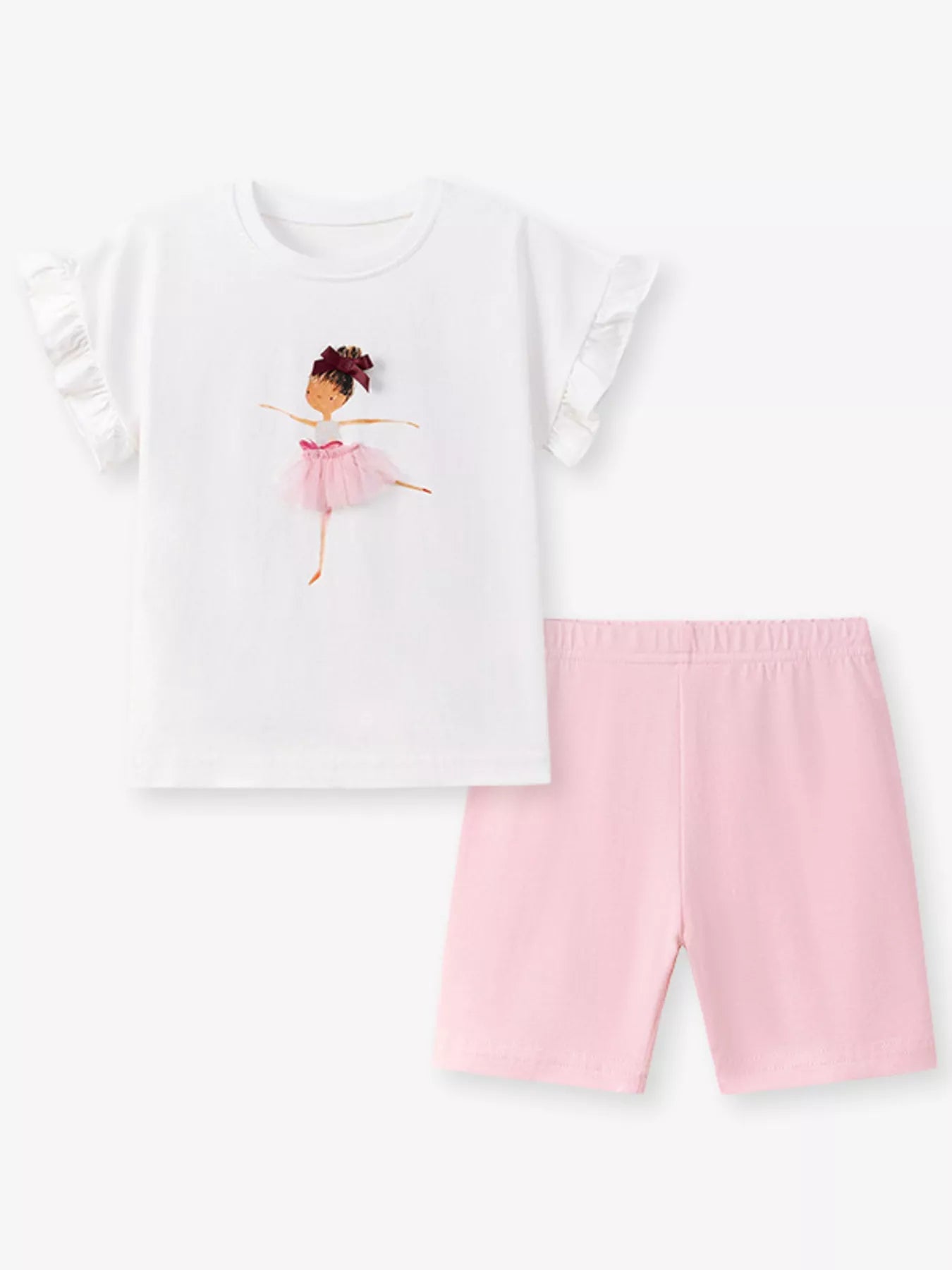 Children's Ballerina Graphic Tee & Shorts Set - Farnelli