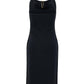 Bottega Veneta Women Midi Black Dress With Chain Strap In Double Viscose Woman