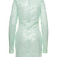 Rotate Women Mini Green Dress With All-Over Sequins In Recycled Fabric Woman
